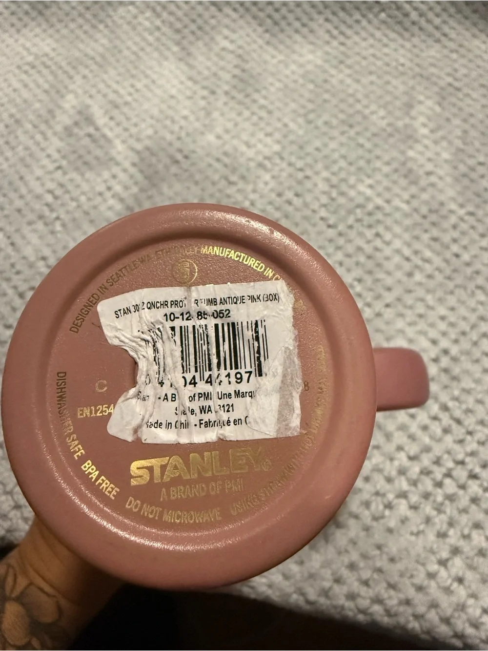 Stanley Pink Mug with Handle and Gold Logo